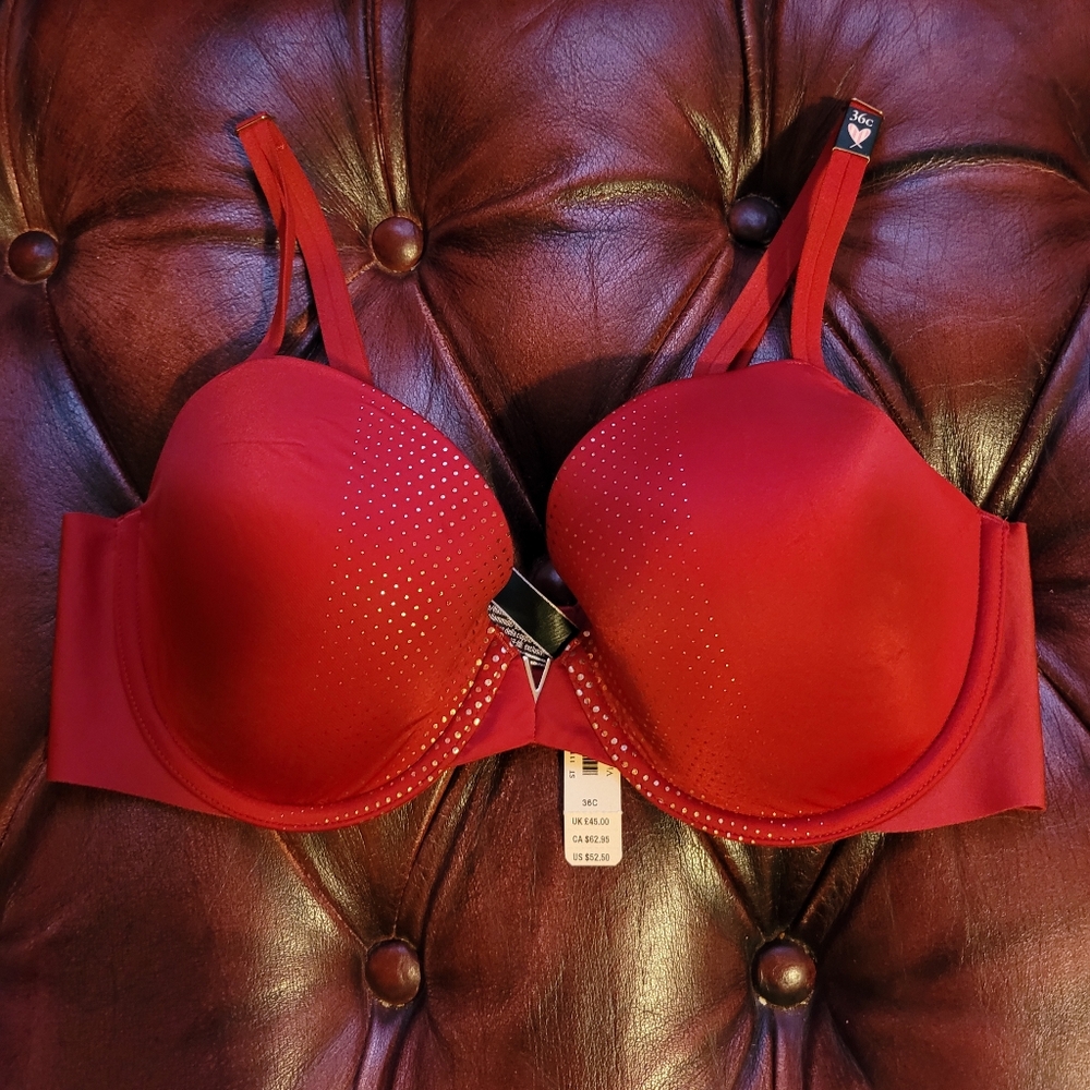 Victoria's Secret NWT Lined Red and Gold Bra